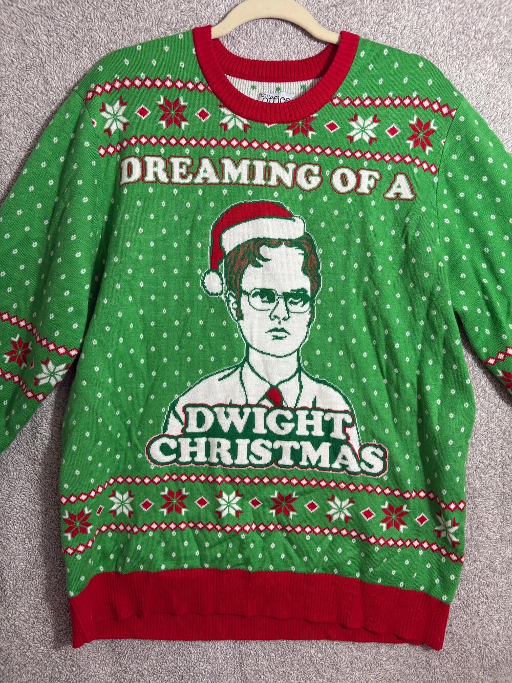 Tipsy Elves The Office Dwight Christmas Sweater XXL Green